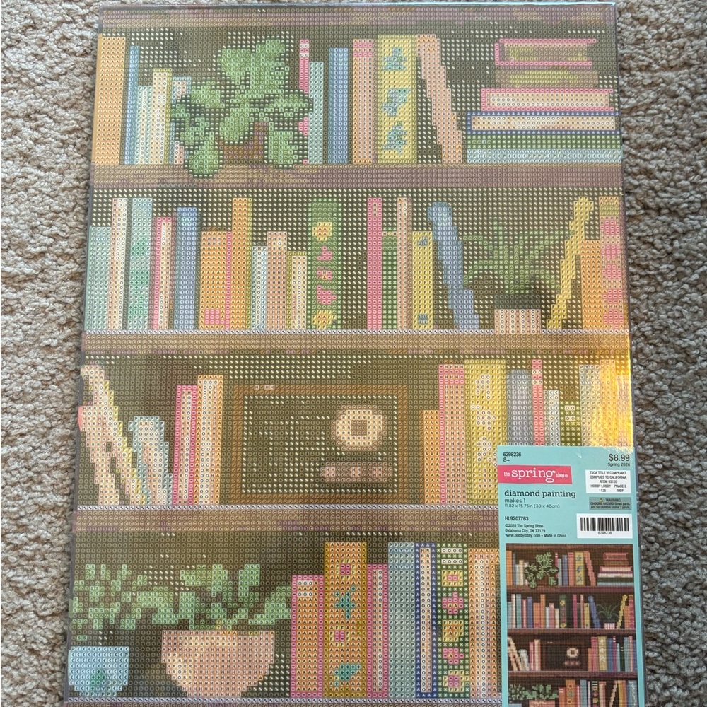 SOLD VIRAL Bookshelf Diamond Art Painting